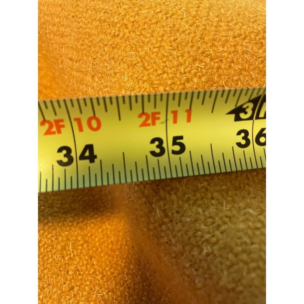 Vintage 60s Yellow Mod Swing Coat with Faux Fur Trim - Picture 9 of 9
